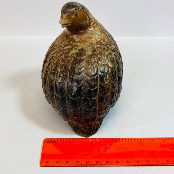 Quail Figurine MCM Vintage Ceramic Pottery Browns Japan as is 5.5 x 5 Bird - Picture 11 of 11